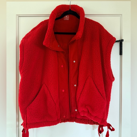FP Movement by Free People Jackets & Blazers - Free People FP Movement Scout It Out Red Sherpa Vest XL